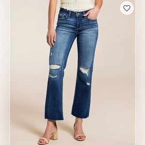 Buckle Black Cropped Straight Stretch Jean